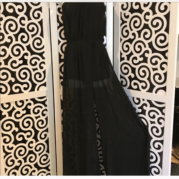 🖤 Forever 21 Black Sheer Long Jumpsuit - Picture 4 of 4